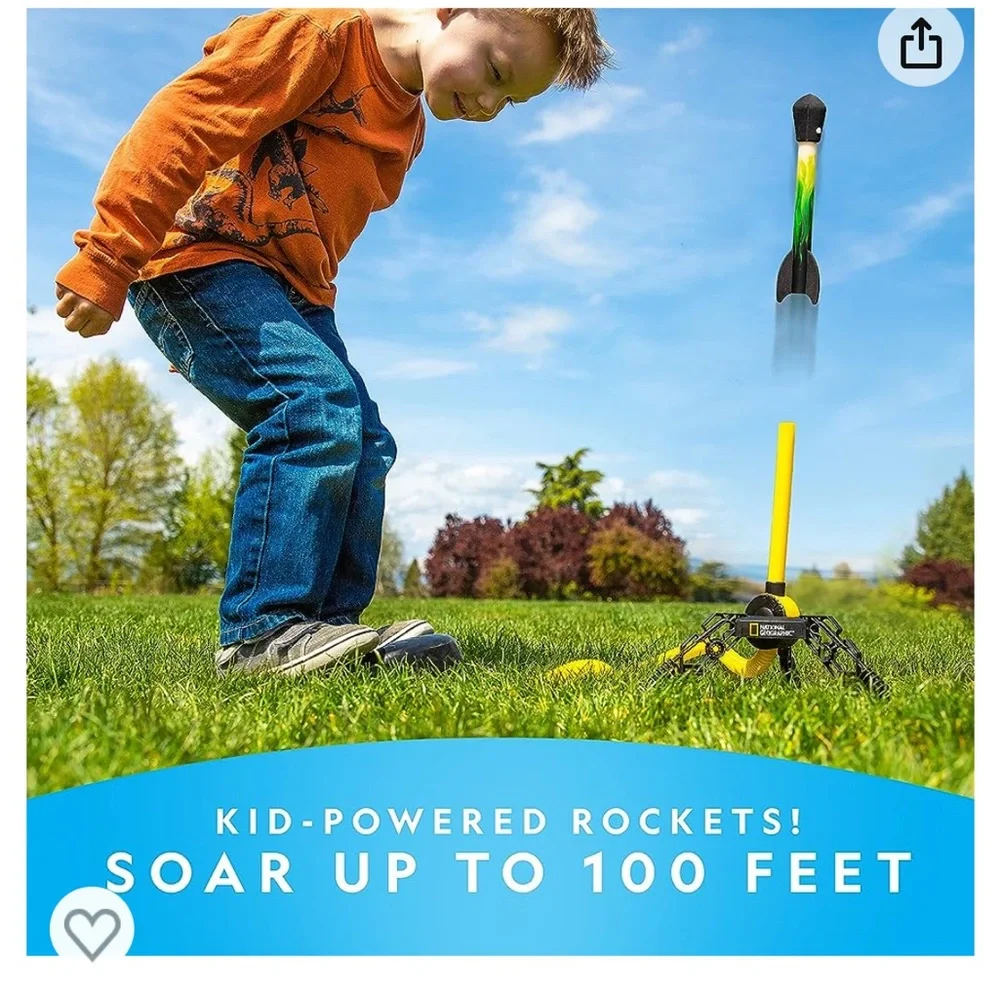 NATIONAL GEOGRAPHIC Air Rocket Toy & refill kit  NWT